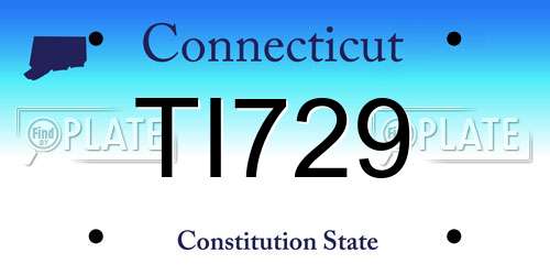 TI729 Connecticut License Plate