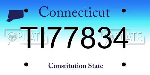 TI77834 Connecticut License Plate