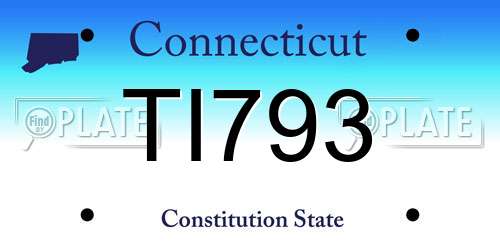 TI793 Connecticut License Plate
