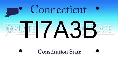TI7A3B Connecticut License Plate