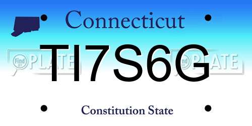 TI7S6G Connecticut License Plate