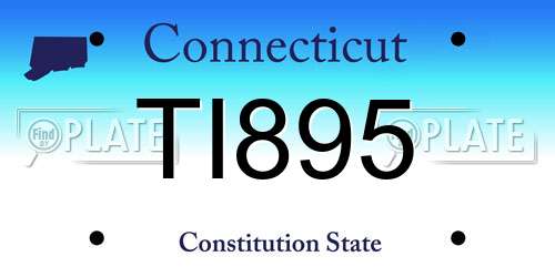 TI895 Connecticut License Plate