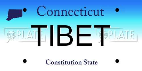 TIBET Connecticut License Plate