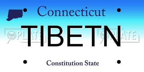 TIBETN Connecticut License Plate