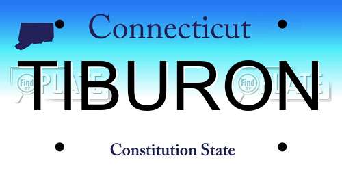 TIBURON Connecticut License Plate