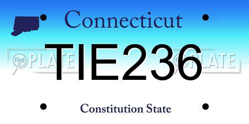 TIE236 Connecticut License Plate