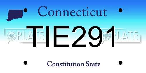 TIE291 Connecticut License Plate