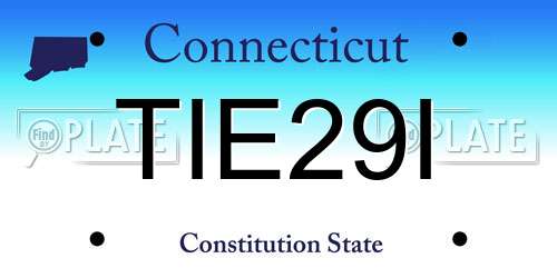 TIE29I Connecticut License Plate