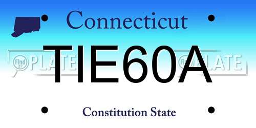 TIE60A Connecticut License Plate