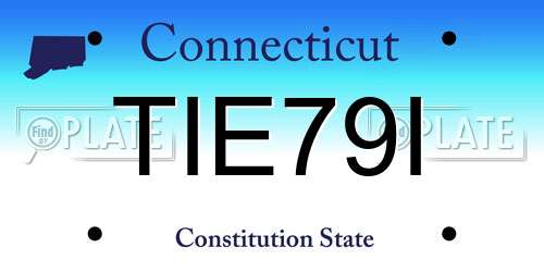 TIE79I Connecticut License Plate