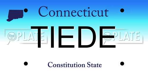 TIEDE Connecticut License Plate