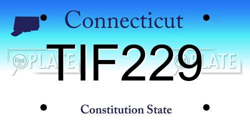 TIF229 Connecticut License Plate