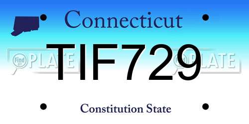 TIF729 Connecticut License Plate