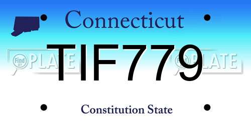 TIF779 Connecticut License Plate