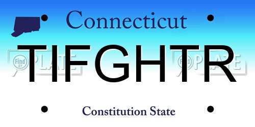 TIFGHTR Connecticut License Plate