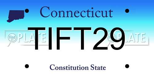 TIFT29 Connecticut License Plate