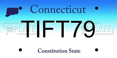 TIFT79 Connecticut License Plate