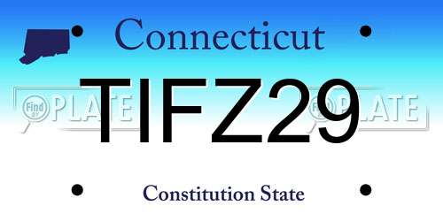 TIFZ29 Connecticut License Plate