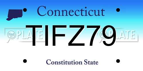 TIFZ79 Connecticut License Plate