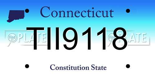 TII9118 Connecticut License Plate