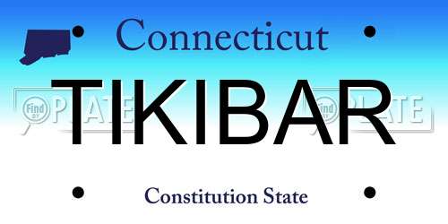TIKIBAR Connecticut License Plate