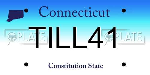 TILL41 Connecticut License Plate