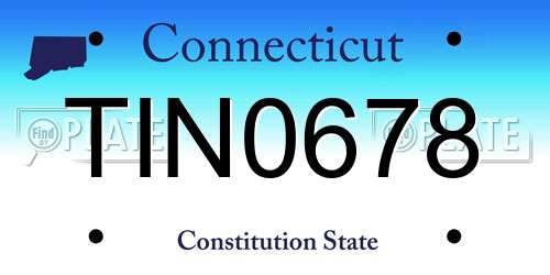 TIN0678 Connecticut License Plate