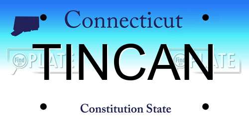 TINCAN Connecticut License Plate