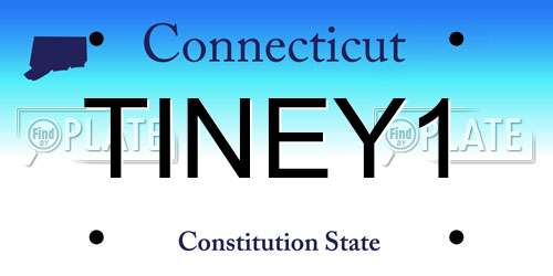 TINEY1 Connecticut License Plate