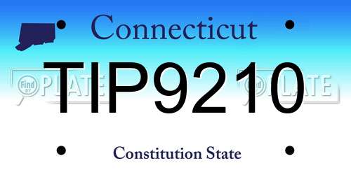 TIP9210 Connecticut License Plate