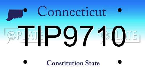 TIP9710 Connecticut License Plate