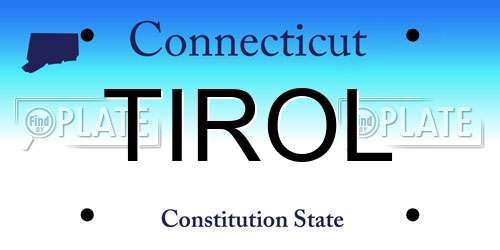 TIROL Connecticut License Plate