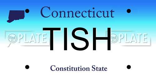 TISH Connecticut License Plate
