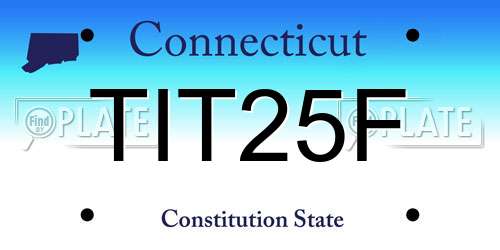 TIT25F Connecticut License Plate
