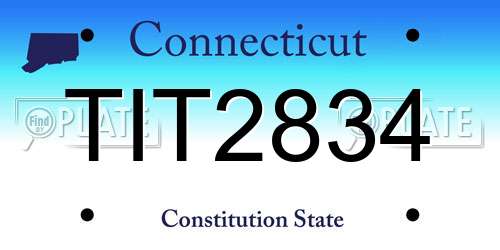 TIT2834 Connecticut License Plate