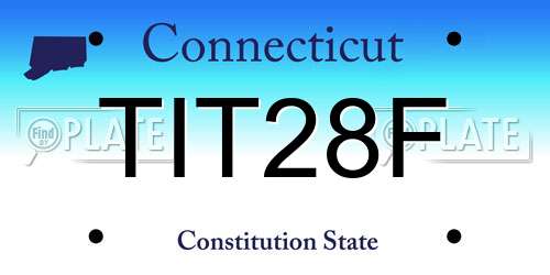 TIT28F Connecticut License Plate