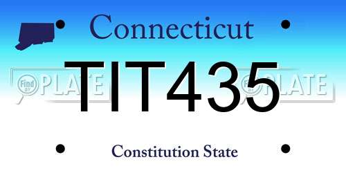 TIT435 Connecticut License Plate