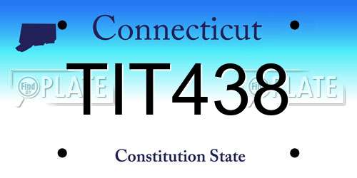 TIT438 Connecticut License Plate