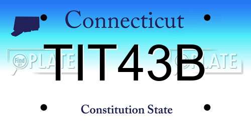 TIT43B Connecticut License Plate