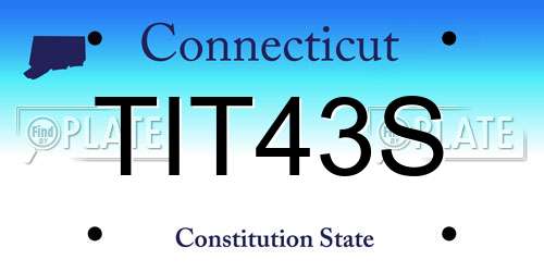 TIT43S Connecticut License Plate