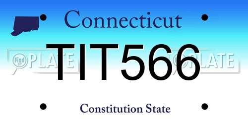 TIT566 Connecticut License Plate