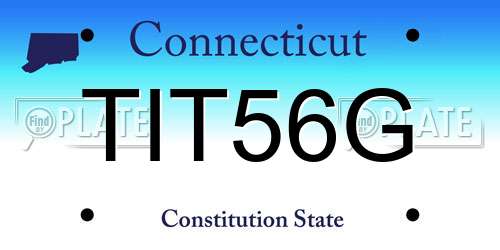 TIT56G Connecticut License Plate