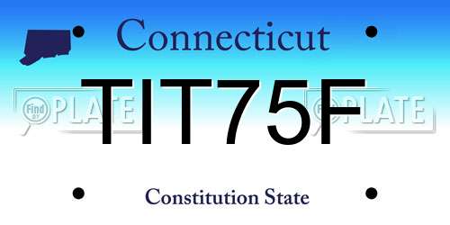 TIT75F Connecticut License Plate