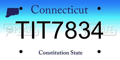 TIT7834 Connecticut License Plate