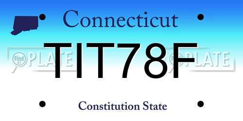TIT78F Connecticut License Plate