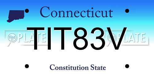 TIT83V Connecticut License Plate