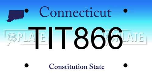 TIT866 Connecticut License Plate