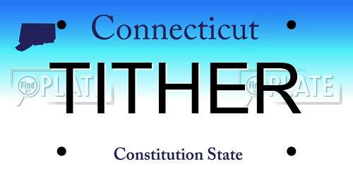 TITHER Connecticut License Plate