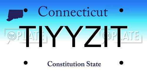 TIYYZIT Connecticut License Plate