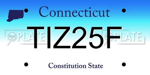 TIZ25F Connecticut License Plate